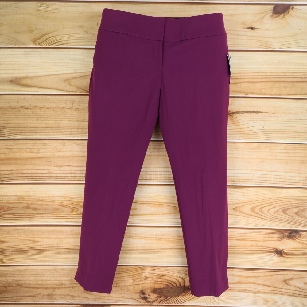 Maroon Pants Junior Womens Size 15 Chinos Stretch Mid Rise Magic Waist NWT $47